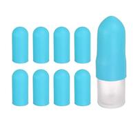 sourcing map 8 fundas de silicona para botellas de viaje, mangas elásticas a prueba de fugas de 1.1 pulgadas de diámetro, accesorios de viaje para champú, botellas corporales, color azul