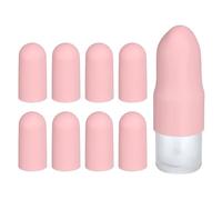 sourcing map 8 fundas de silicona para botellas de viaje, mangas elásticas a prueba de fugas de 1.1 pulgadas de diámetro, accesorios de viaje para champú, botellas corporales, color rosa