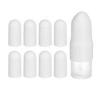 sourcing map 8 fundas de silicona para botellas de viaje, mangas elásticas a prueba de fugas de 1.1 pulgadas de diámetro, accesorios de viaje para champú, botellas corporales, color blanco