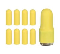 sourcing map 8 fundas de silicona para botellas de viaje, mangas elásticas a prueba de fugas de 2,2 cm de diámetro, accesorios de viaje para champú, botellas corporales, color amarillo