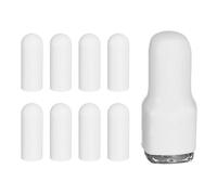 sourcing map 8 fundas de silicona para botellas de viaje, mangas elásticas a prueba de fugas de 2,2 cm de diámetro, accesorios de viaje para champú, botellas corporales, color blanco