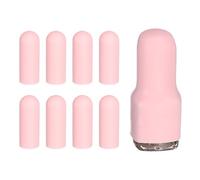 sourcing map 8 fundas de silicona para botellas de viaje, mangas elásticas a prueba de fugas de 2,2 cm de diámetro, accesorios de viaje para champú, botellas corporales, color rosa