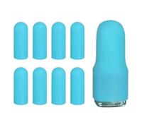 sourcing map 8 fundas de silicona para botellas de viaje, mangas elásticas a prueba de fugas de 2,2 cm de diámetro, accesorios de viaje para champú, botellas corporales, color azul