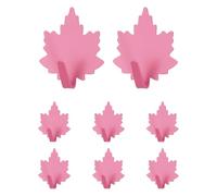 sourcing map 8 ganchos de pared decorativos en forma de hoja, gancho de metal autoadhesivo resistente para baño, cocina, hogar y oficina, llaves colgantes, abrigos, color rojo rosa