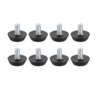 sourcing map 8 niveladores M6 para patas de muebles, acero al carbono chapado en zinc, 17 mm, ajustables, antideslizantes, roscadas, repuesto para mesa, silla, patas de muebles