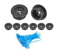 sourcing map 8 ojales para cable de cable, ojales de goma de 25 mm, cubierta de agujero de paso con bridas marcadas para protección de cables de oficina en casa, color negro
