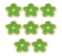 sourcing map 8 parches de felpilla de flores, parches autoadhesivos bordados para coser en ropa, ropa, sombreros, zapatos, bolsas, color verde