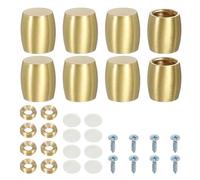 sourcing map 8 patas de latón para tabla de cortar, 1,27 x 1,5 cm, antideslizantes, mini patas de gabinete con tornillos y arandelas para tablas de madera, caja de exhibición, bandeja elevadora