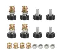 sourcing map 8 patas de nivelación ajustables para muebles, niveladores de patas de muebles M6 x 12 mm, almohadilla ajustable roscada para mesas, sillas, armarios, elevadores de sofá, 16 mm de ancho