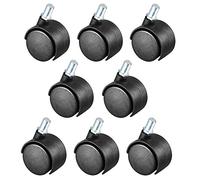 sourcing map 8 Pcs Ruedas De Nailon Giratoria 360 Grados De Vástago Roscado M8 X 15mm 1.5 Pulgadas