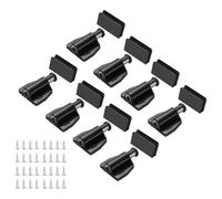 sourcing map 8 pestillos magnéticos táctiles para abrir puertas de cristal, cierres magnéticos individuales con abrazadera y tornillo para puerta de 3 a 6 mm para cajones y armarios, color negro