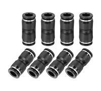 sourcing map 8 piezas de accesorios de empuje para conectar tubo de 3/8 pulgadas OD conector rápido neumático recto para agua, aceite, gas, manguera de aire, tubo, color negro