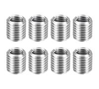 sourcing map 8 piezas de insertos de reparación de roscas M18 x 2.5 macho a M14 x 2 rosca hembra de 25 mm de largo, tuercas reductoras de acero inoxidable métricas autorroscantes, reductor roscado