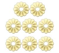 sourcing map 8 piezas de placa trasera de latón con forma de hoja de loto de 0.94 pulgadas, junta de decoración clásica de muebles para armarios, cajones, puertas de armario (latón)