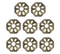 sourcing map 8 piezas de placa trasera para pomo de armario, forma porosa de latón de 0.98 pulgadas, junta clásica de decoración de muebles para gabinetes, cajones, puertas de armario (tono bronce)