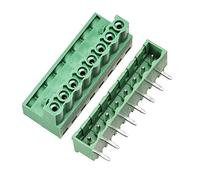 sourcing map 8-Pin 5.08mm echada ángulo recto PCB tornillo bloque terminal conectores electricos 5 conjuntos