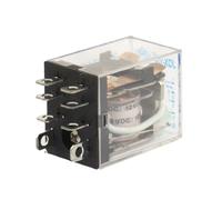 sourcing map 8 Pines JQX-13F C.C. 12V Bobina DPDT Verde LED Indicador Relé Electromagnético 5A 240VCA 28VDC