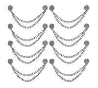 sourcing map 8 pines magnéticos para ropa, estilo loto, multifunción, clip magnético de metal con cadena para fijación de dobladillo, pantalones, camisas, acortamiento de camisetas, color negro