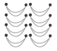sourcing map 8 pines magnéticos para ropa, estilo perla, multifunción, clip magnético de metal con cadena para fijación de dobladillo, pantalones, camisas, acortamiento de camisetas, color negro