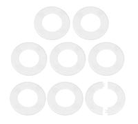 sourcing map 8 placas autoadhesivas de plástico ABS con brida dividida de 78 mm, diseño de hebilla para tubería de agua, baño, cocina, color blanco