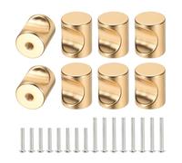 sourcing map 8 pomos cilíndricos de aleación de aluminio para gabinete, 16 mm, tiradores de un solo agujero con tornillos para cajones de cocina, aparadores, armarios, decoración de muebles, color