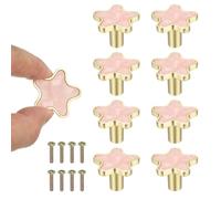 sourcing map 8 pomos de gabinete en forma de estrella, pomos de tocador de baño, tiradores de cajón de cocina para Wadrobe armario, puerta, muebles, herrajes rosados