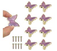 sourcing map 8 pomos de gabinete en forma de mariposa, pomos de tocador de baño, tiradores de cajón de cocina para Wadrobe armario, puerta, muebles, herrajes morados