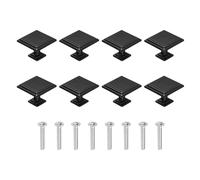 sourcing map 8 pomos de gabinete, pomos cuadrados sólidos de 1.2 pulgadas, tiradores de aleación de aluminio de un solo agujero con tornillos para armarios de cocina, dormitorio, tocador, armario