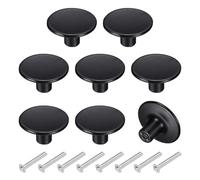 sourcing map 8 pomos de gabinete, pomos redondos sólidos de 1.54 pulgadas, tiradores de aleación de aluminio de un solo agujero con tornillos para armarios de cocina, dormitorio, tocador, armario