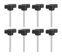 sourcing map 8 pomos de tornillo de sujeción, M4 x 40 mm, acero al carbono métrico, mango de tornillos de pulgar en forma de T para quitar rápidamente la perilla de apriete a mano