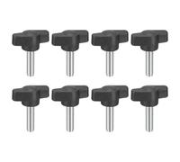 sourcing map 8 pomos de tornillo de sujeción, M6 x 20 mm, acero al carbono métrico, mango de tornillos de pulgar en forma de T para quitar rápidamente la perilla de ajuste manual