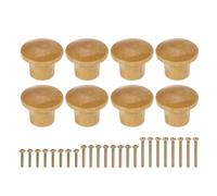 sourcing map 8 pomos redondos de madera para cajones, 2,3 cm de diámetro, con superficie de pintura, forma de hongo, pomos de madera con tornillos para muebles, aparadores, armarios, armarios