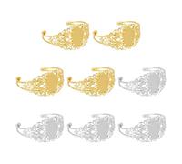 sourcing map 8 pulseras en blanco de latón con diseño de flores ovaladas para hacer joyas, pulseras de manualidades, dorado/plateado