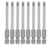 sourcing map 8 puntas de destornillador ranuradas SL4 de 4 mm, punta ranurada de 1/4 pulgadas, vástago hexagonal de 75 mm de largo, cabeza plana magnética S2 de acero, broca de destornillador