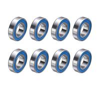 sourcing map 8 rodamientos 6800-2RS de ranura profunda, 10 x 19 x 5 mm, rodamientos pequeños de acero cromado sellado de goma (ABEC5, Z4 de bajo ruido)