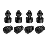 sourcing map 8 rodamientos de agujas CF10 KR22, rodamientos de acero cromado, rodillo de 19 mm de diámetro M10 x 1,25 mm, rosca macho, óxido negro, para riel guía de máquina herramienta