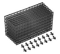 sourcing map 8 separadores de pecera de acuario, difusor de luz de plástico de 12 x 6 pulgadas, filtro de rejilla inferior con clips de ventosa y ventosas para acuario, color negro