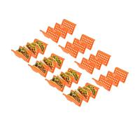 sourcing map 8 soportes para tacos, platos de plástico para tacos con capacidad para hasta 3 tacos, soporte hueco tallado para tacos, apto para lavavajillas y microondas, color naranja