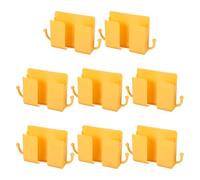 sourcing map 8 soportes para teléfono montados en la pared con gancho, soporte autoadhesivo ABS para teléfono con agujero de carga, cargador de control remoto, organizador para el hogar, oficina