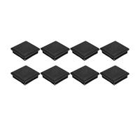 sourcing map 8 tapones cuadrados de plástico, 80 x 80 mm, tapas de extremo de tubo de polietileno para patas de silla de muebles de 72-78 mm, color negro