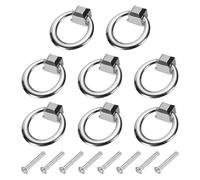 sourcing map 8 tiradores de cajón de aleación de zinc de 1.4 pulgadas, tiradores de puerta de tocador de un solo agujero con tornillos para cocina, dormitorio, tocador, armario, color plateado