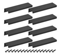 sourcing map 8 tiradores de dedo, manijas ocultas de aluminio de 120 mm, tiradores de borde de cajón ocultos, accesorios modernos para cocina, muebles, armario, color negro