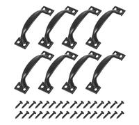 sourcing map 8 tiradores de puerta de metal vintage de 3 pulgadas con tornillo para puerta de armario de cocina, armario, puerta, color negro
