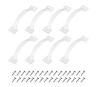 sourcing map 8 tiradores de puerta de metal vintage de 6 pulgadas con tornillo para puerta de armario de cocina, armario, puerta, color blanco