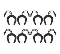 sourcing map 8 topes de puerta de primeros auxilios, 6 cm de plástico con cordón de nailon para servicios de seguridad en el hogar, protección contra pellizcos de puerta, color negro