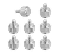 sourcing map 8 tornillos de calibre Vernier M2,5 x 4 mm, tornillos de cabeza plana de acero inoxidable, pernos de cabeza redonda moleteados, pomos de agarre, sujetadores de rosca para herramienta de