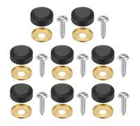 sourcing map 8 tornillos decorativos para espejo con tapas, tapas de tornillo de fijación de aleación de 18 mm, tornillos de espejo para muebles, manualidades, accesorios publicitarios, color negro