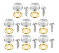 sourcing map 8 tornillos decorativos para espejo con tapas, tapas de tornillo de fijación de aleación de 0.8 pulgadas, sujetadores de tornillos de espejo para muebles, señalización, accesorios
