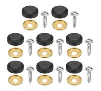 sourcing map 8 tornillos decorativos para espejo con tapas, tapas de tornillo de fijación de aleación de 20 mm, tornillos de espejo para muebles, manualidades, accesorios publicitarios, color negro
