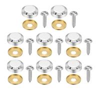 sourcing map 8 tornillos decorativos para espejo con tapas, tapas de tornillo de fijación de aleación de 0.8 pulgadas, sujetadores de tornillos de espejo para muebles, manualidades, accesorios